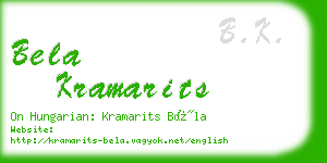 bela kramarits business card